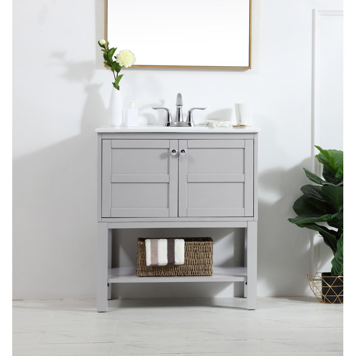 Lark Manor Hinckley 30.13'' Single Bathroom Vanity with Resin Top
